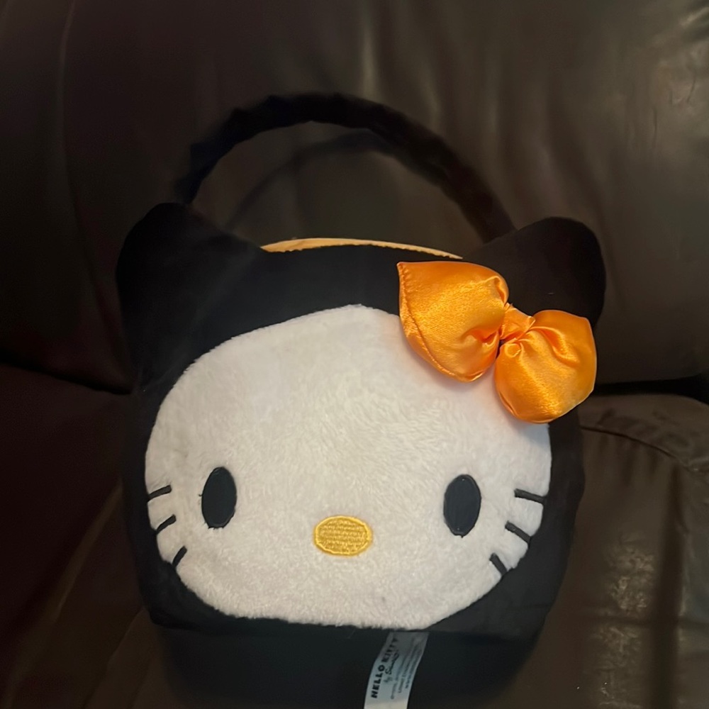 Hello kitty plush halloween treat basket